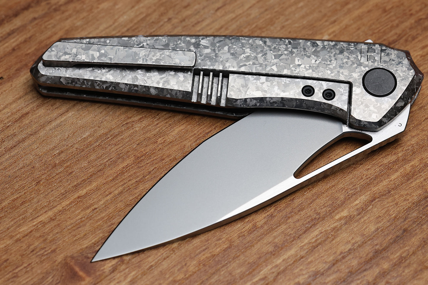 CUSTOM KNIFE FACTORY TASCA CRYSTAL TITANIUM HANDLES & M398