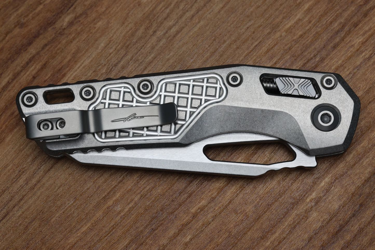 MICROTECH KNIVES "MARFIONE SELECT" MSI - RAM-LOK - STONEWASH FINISH FRAG PATTERN TITANIUM W/ BRONZE TITANIUM ACCENT 210-10FRMS1