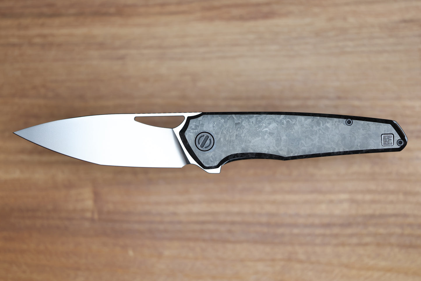 CUSTOM KNIFE FACTORY TASCA BLACK CRYSTAL TITANIUM HANDLES & M398