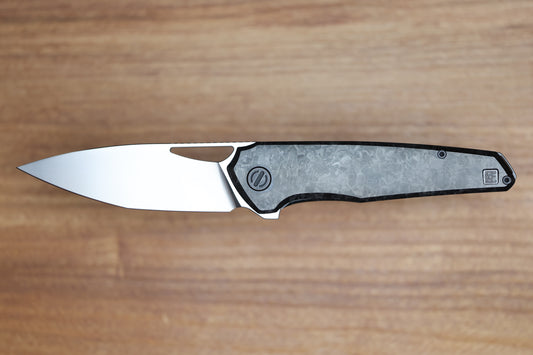 CUSTOM KNIFE FACTORY TASCA BLACK CRYSTAL TITANIUM HANDLES & M398 (SERIAL #1)