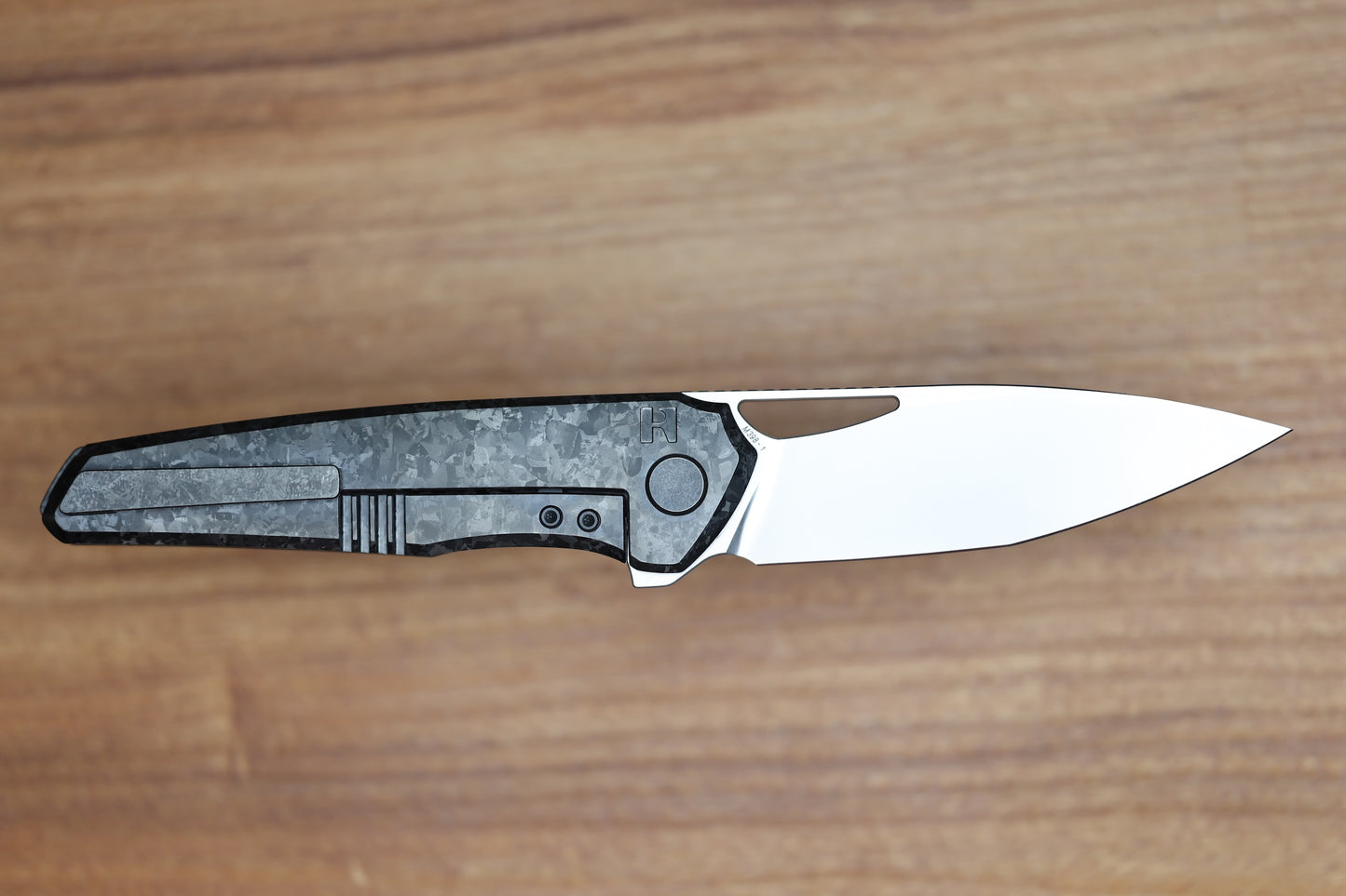 CUSTOM KNIFE FACTORY TASCA BLACK CRYSTAL TITANIUM HANDLES & M398