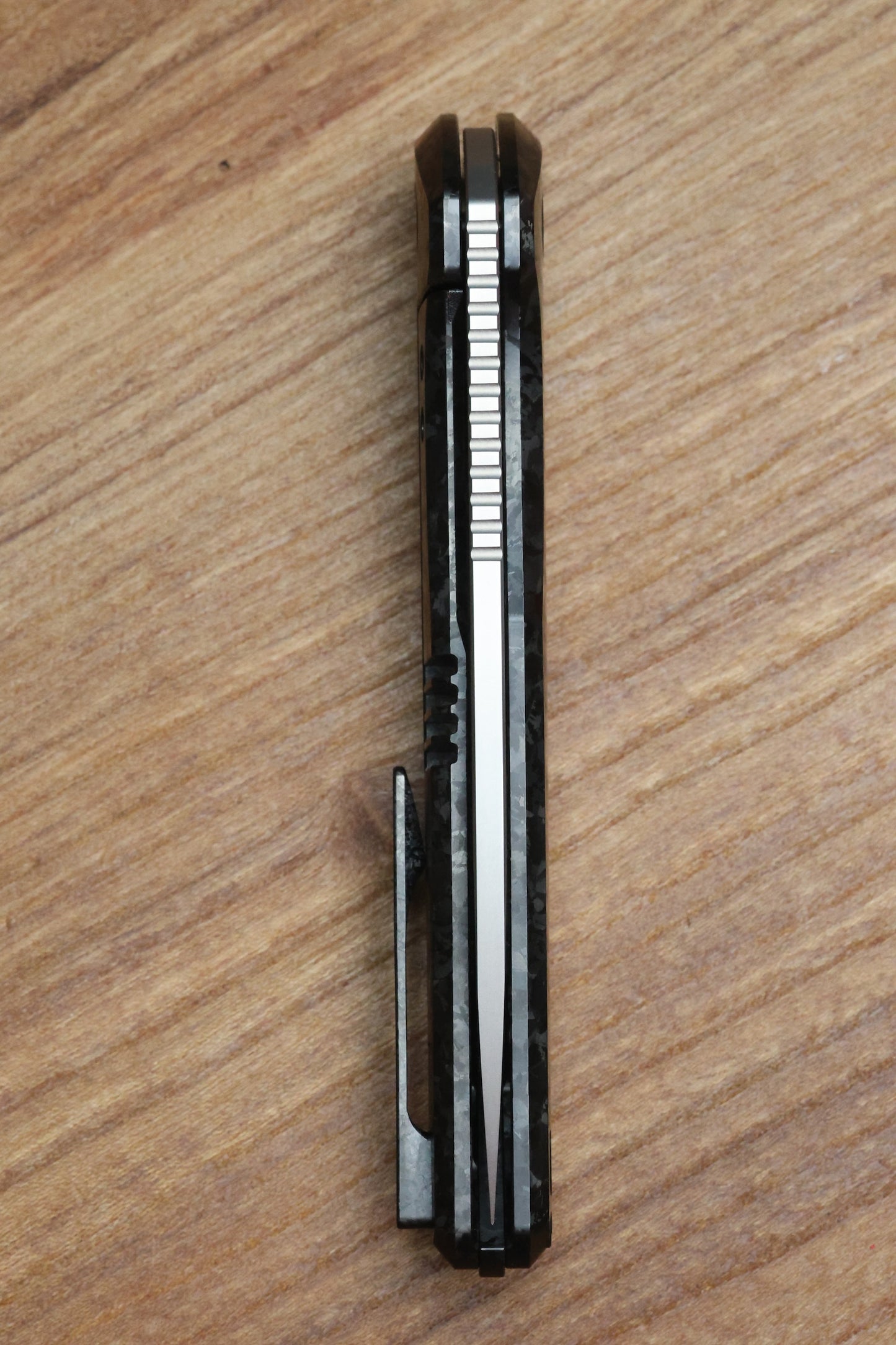CUSTOM KNIFE FACTORY TASCA BLACK CRYSTAL TITANIUM HANDLES & M398