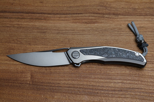 SHIROGOROV KNIVES QUANTUM WKM - TITANIUM/WHITE CARBOTI HANDLE - S90V BLADE - SRRBS