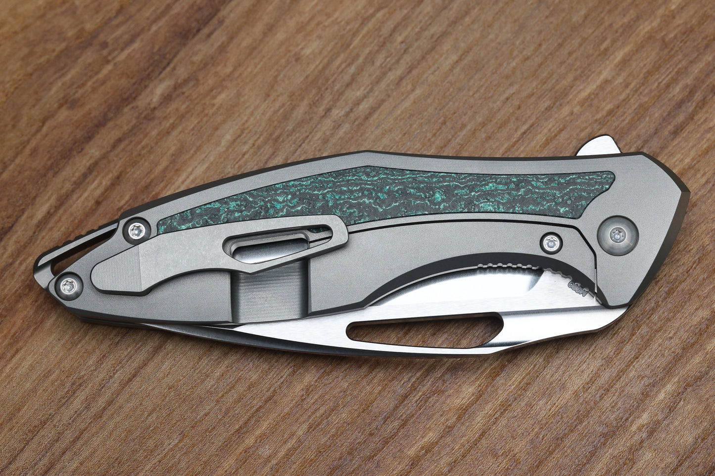 KOENIG KNIVES ARIUS FLIPPER - TEAL MAGNETIC CARBOTI INLAY M390