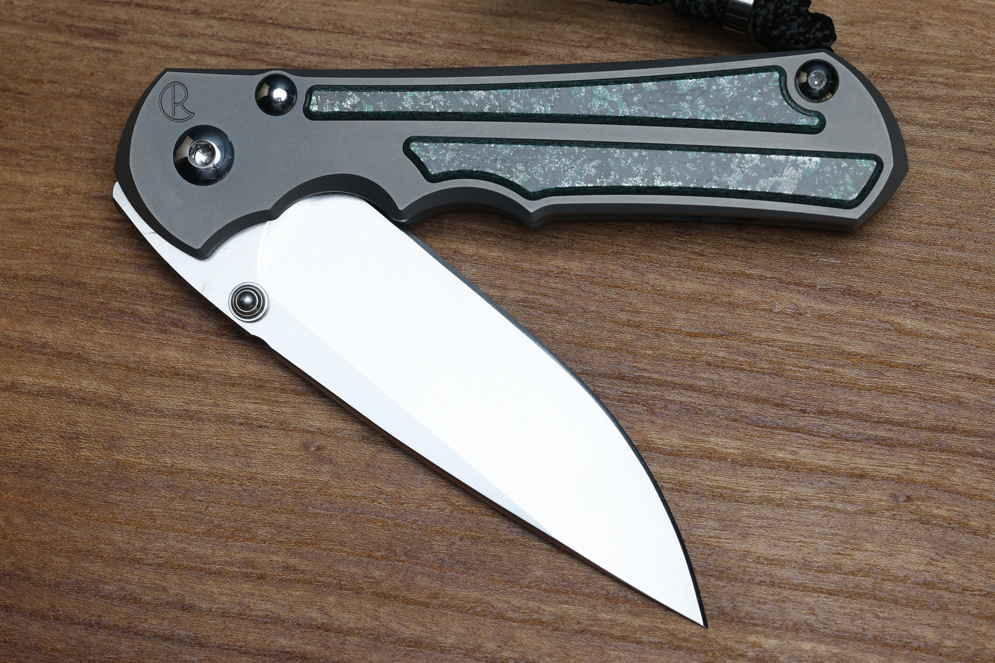 CHRIS REEVE LARGE INKOSI - TEAL MAGNETIC CARBOTI INLAY - DROP POINT CPM MAGNACUT BLADE - MIM CLIP