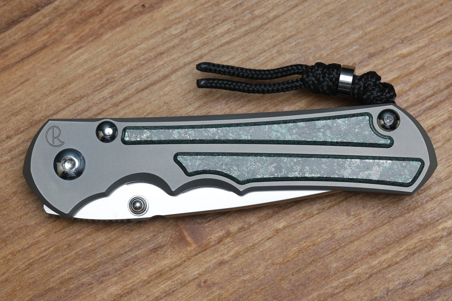 CHRIS REEVE LARGE INKOSI - TEAL MAGNETIC CARBOTI INLAY - DROP POINT CPM MAGNACUT BLADE - MIM CLIP