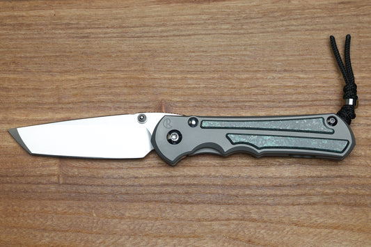 CHRIS REEVE LARGE INKOSI - TEAL MAGNETIC CARBOTI INLAY - TANTO CPM MAGNACUT BLADE - MIM CLIP