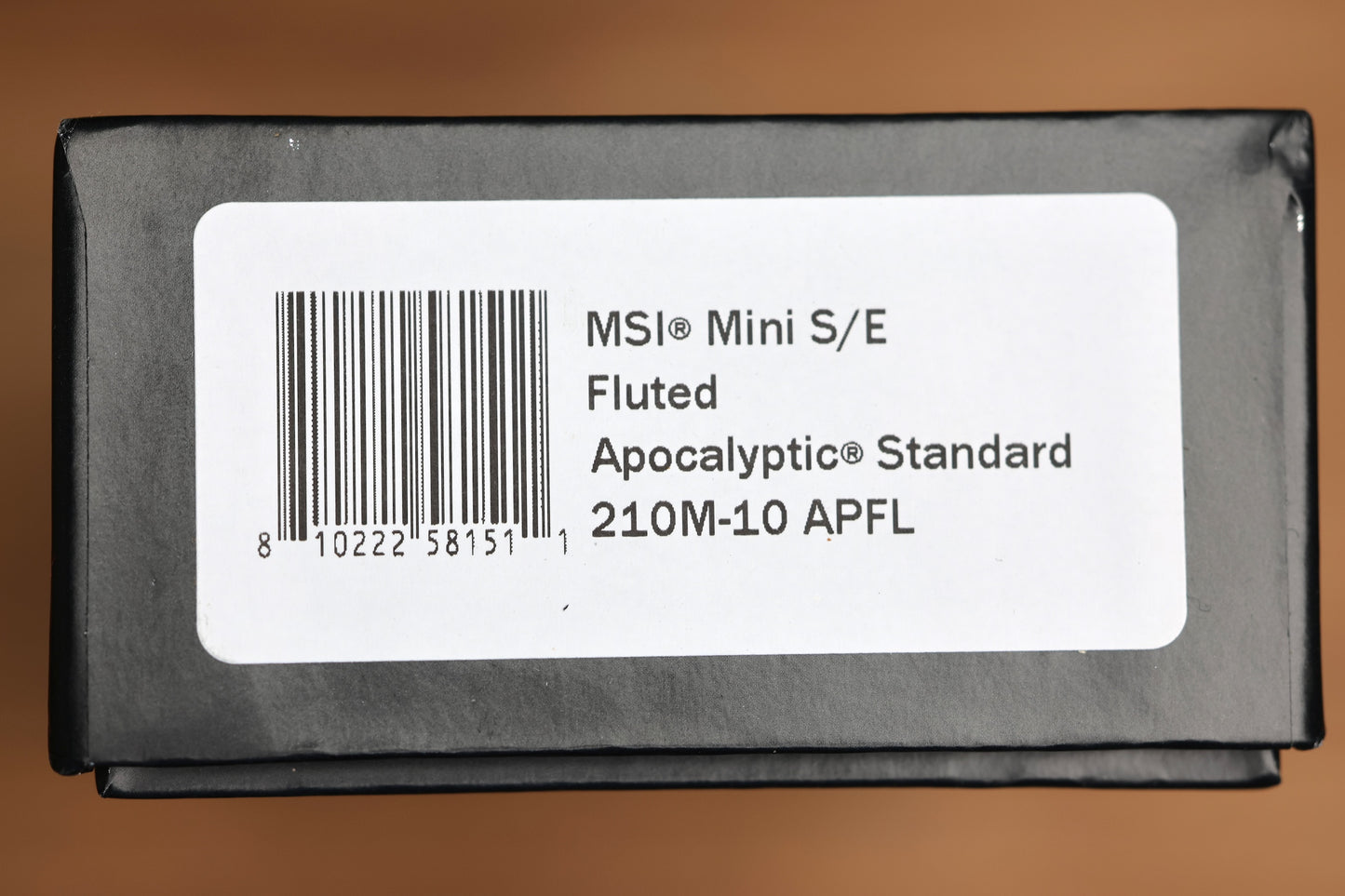 MICROTECH MSI RAM LOK MINI BLACK FLUTED ALUMINUM HANDLES W/ APOCALYPTIC M390MK 210M-10APFL