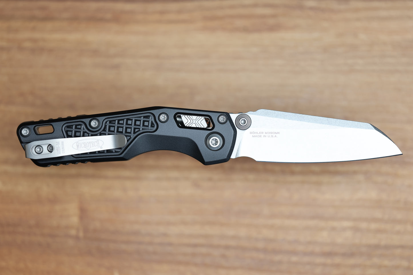 MICROTECH MSI RAM LOK MINI BLACK FRAG ALUMINUM HANDLES W/ STONEWASH M390MK 210M-10FR