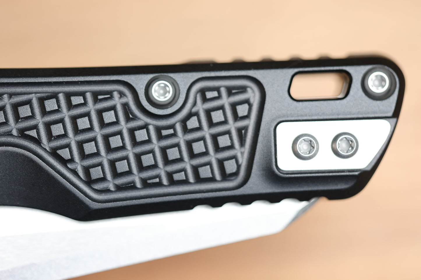 MICROTECH MSI RAM LOK MINI BLACK FRAG ALUMINUM HANDLES W/ STONEWASH M390MK 210M-10FR