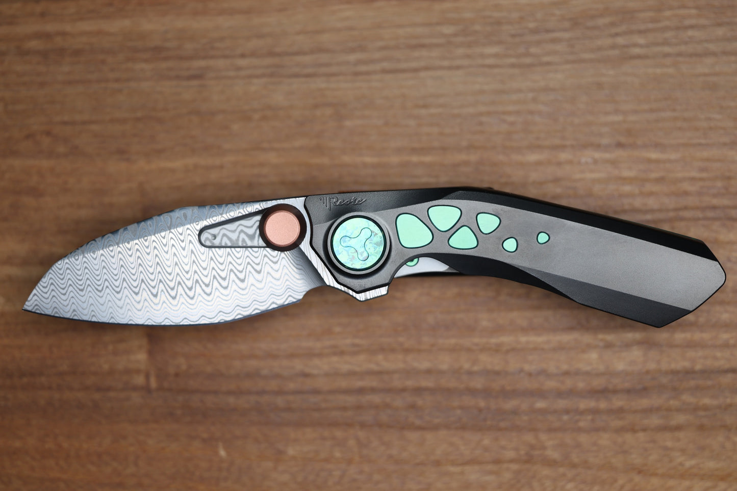 REATE KNIVES VK-FROK DLC TITANIUM HANDLE DAMASTEEL BLADE