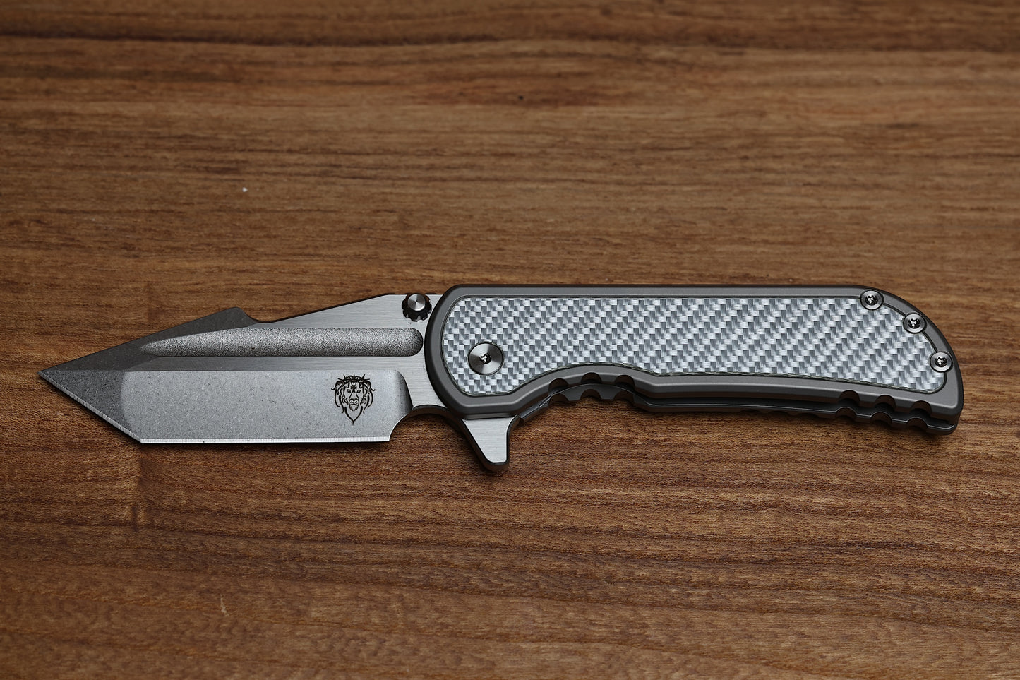 MECHFORCE KNIVES ALPHAHUNTER COLLAB APOCALYPSE w/SILVER TWILL CARBON FIBER INLAYS & M390 BLADE