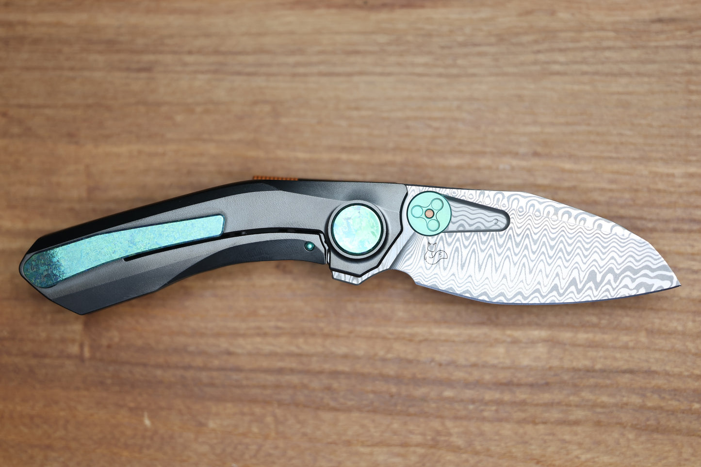 REATE KNIVES VK-FROK DLC TITANIUM HANDLE DAMASTEEL BLADE