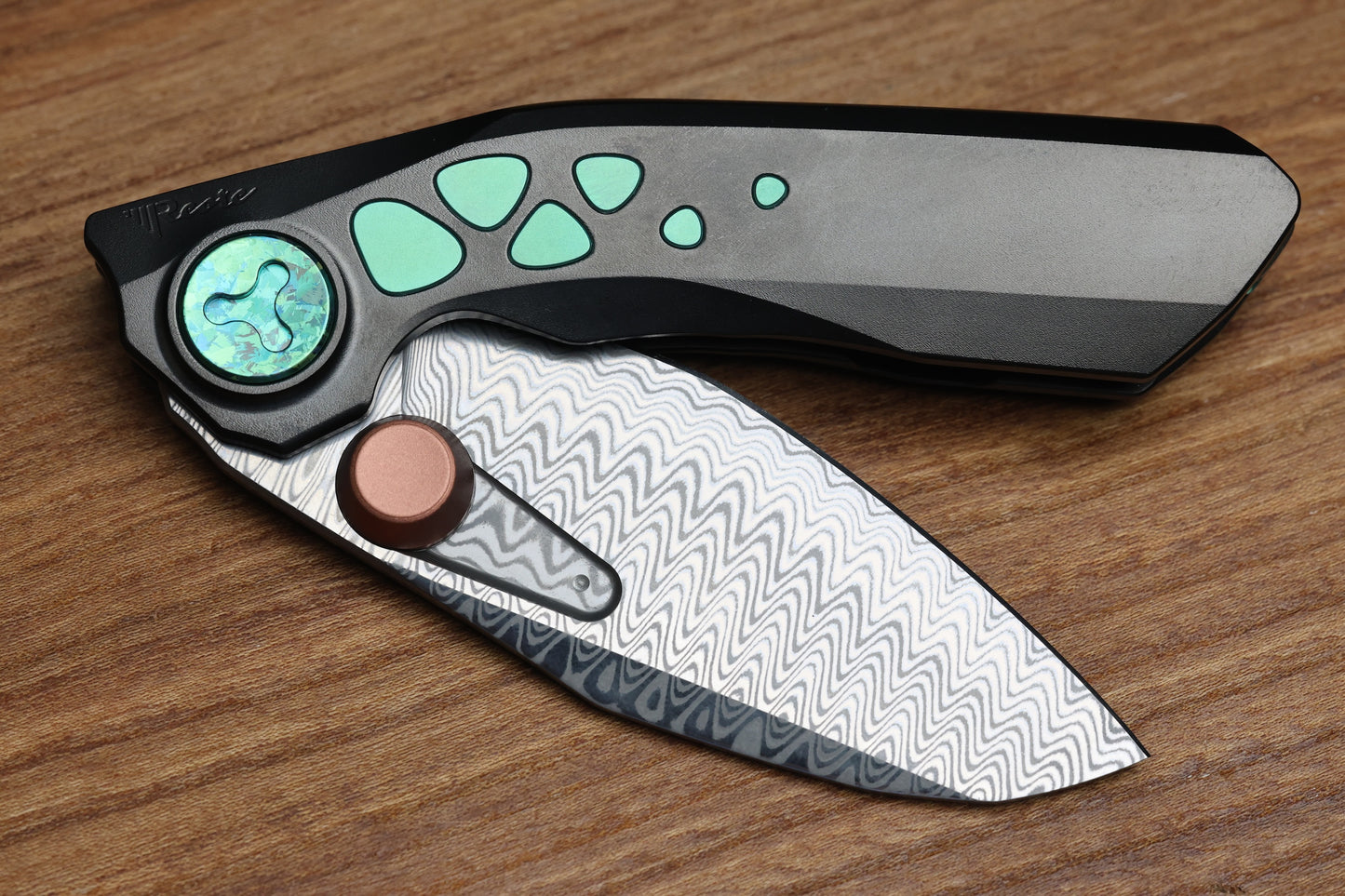 REATE KNIVES VK-FROK DLC TITANIUM HANDLE DAMASTEEL BLADE