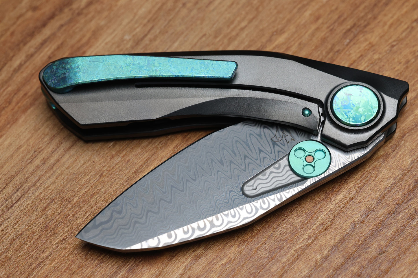 REATE KNIVES VK-FROK DLC TITANIUM HANDLE DAMASTEEL BLADE