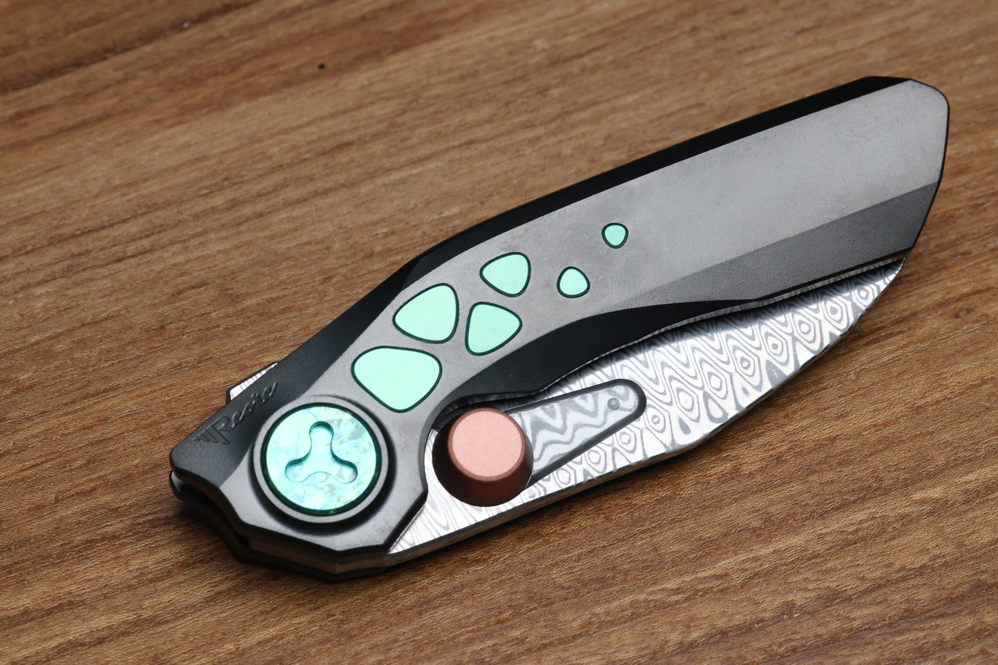 REATE KNIVES VK-FROK DLC TITANIUM HANDLE DAMASTEEL BLADE
