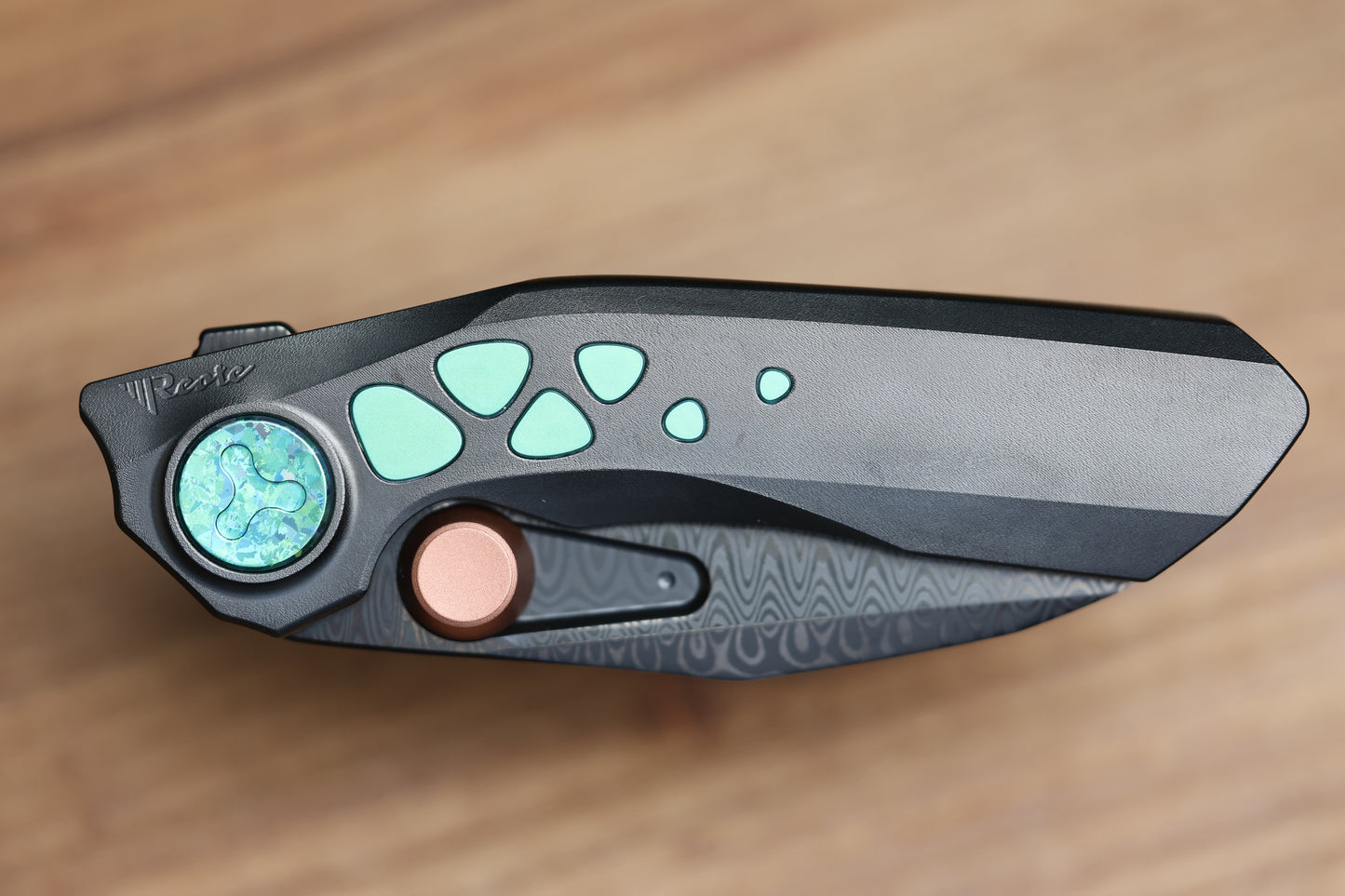 REATE KNIVES VK-FROK DLC TITANIUM HANDLE DLC DAMASTEEL BLADE