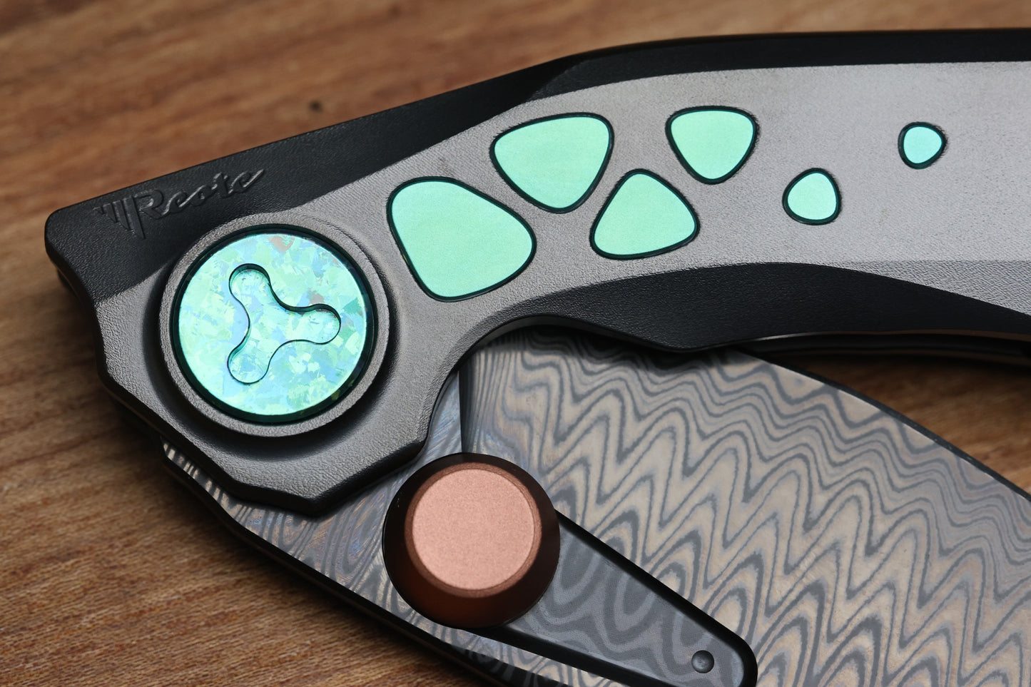 REATE KNIVES VK-FROK DLC TITANIUM HANDLE DLC DAMASTEEL BLADE
