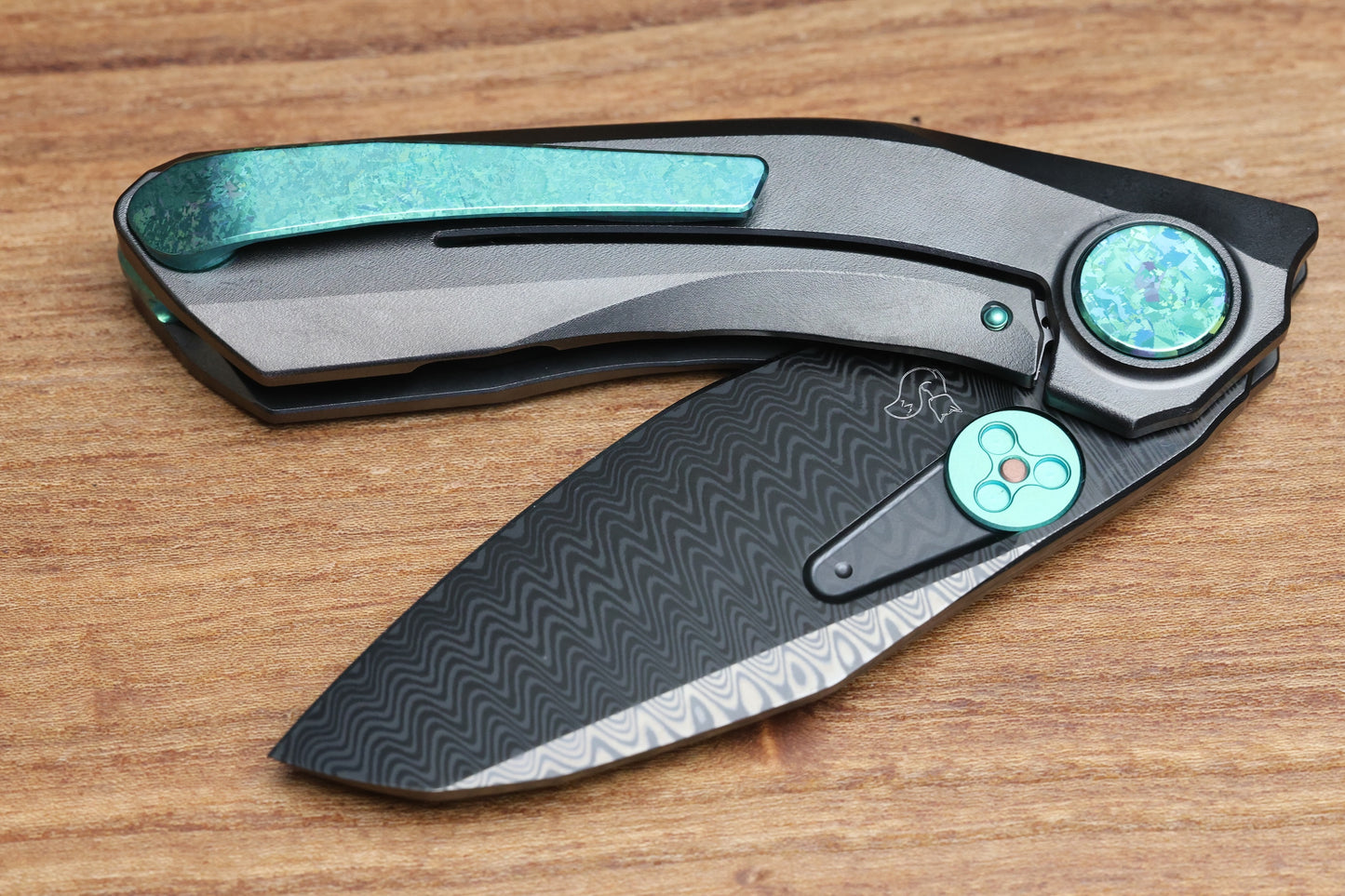 REATE KNIVES VK-FROK DLC TITANIUM HANDLE DLC DAMASTEEL BLADE