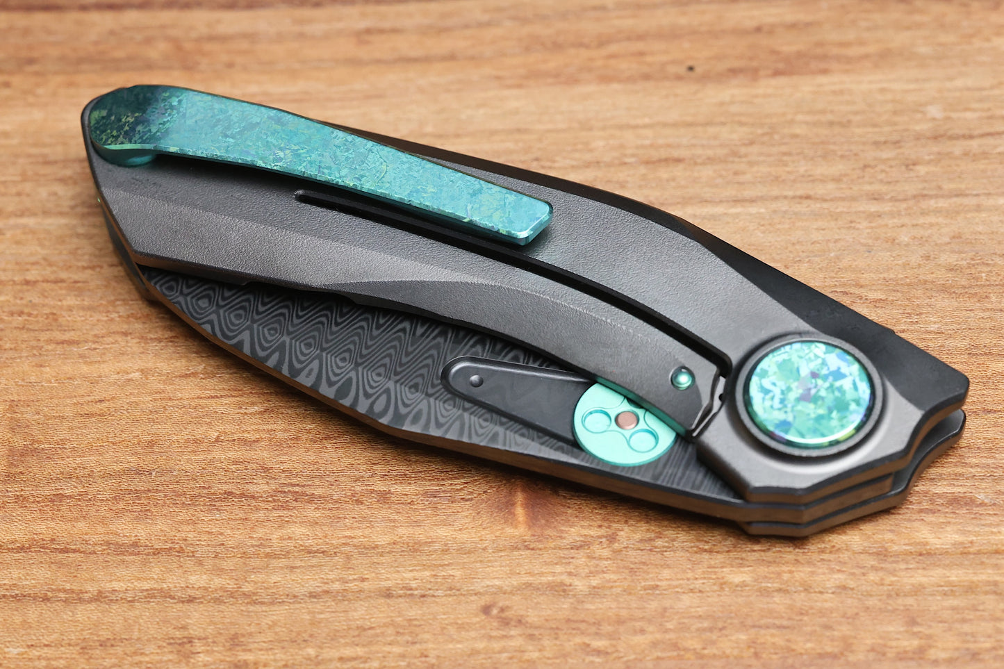 REATE KNIVES VK-FROK DLC TITANIUM HANDLE DLC DAMASTEEL BLADE