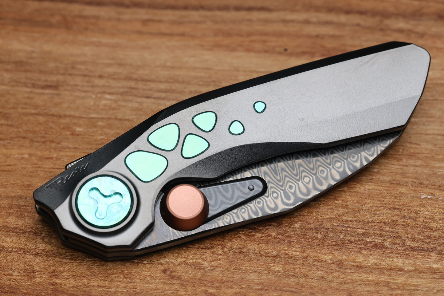 REATE KNIVES VK-FROK DLC TITANIUM HANDLE DLC DAMASTEEL BLADE