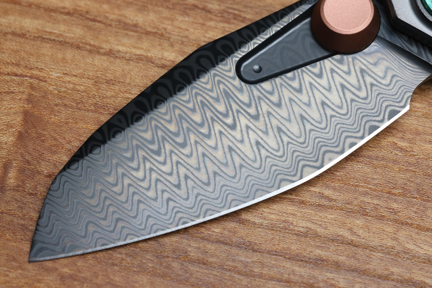 REATE KNIVES VK-FROK DLC TITANIUM HANDLE DLC DAMASTEEL BLADE