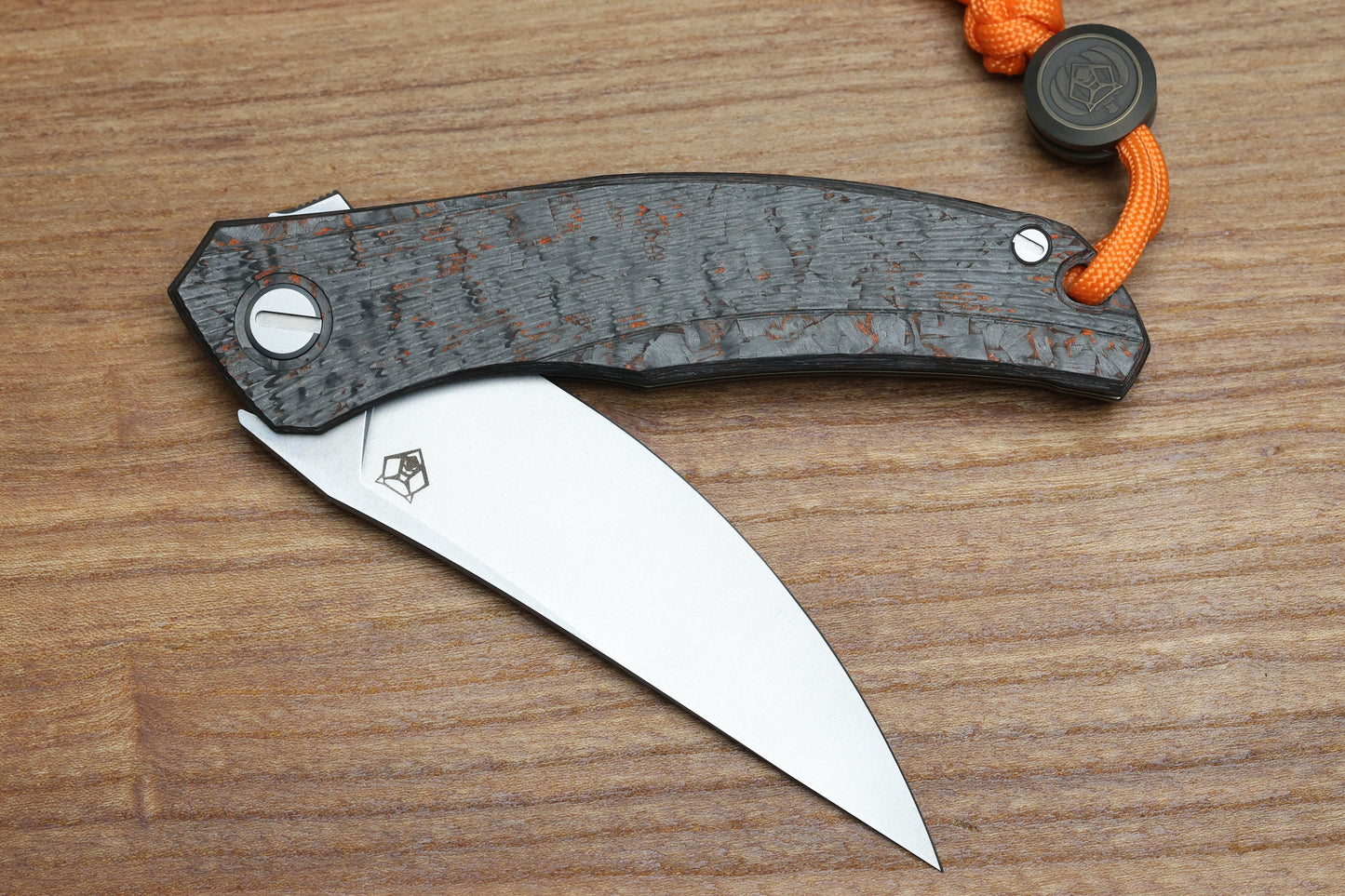 SHIROGOROV KNIVES QUANTIUM HALLOWEEN EDITION - CROMAX PM BLADE - TITANIUM/"HALLOWEEN" TECHNOCARBO W/ LUMINOFOR HANDLE - MRBS