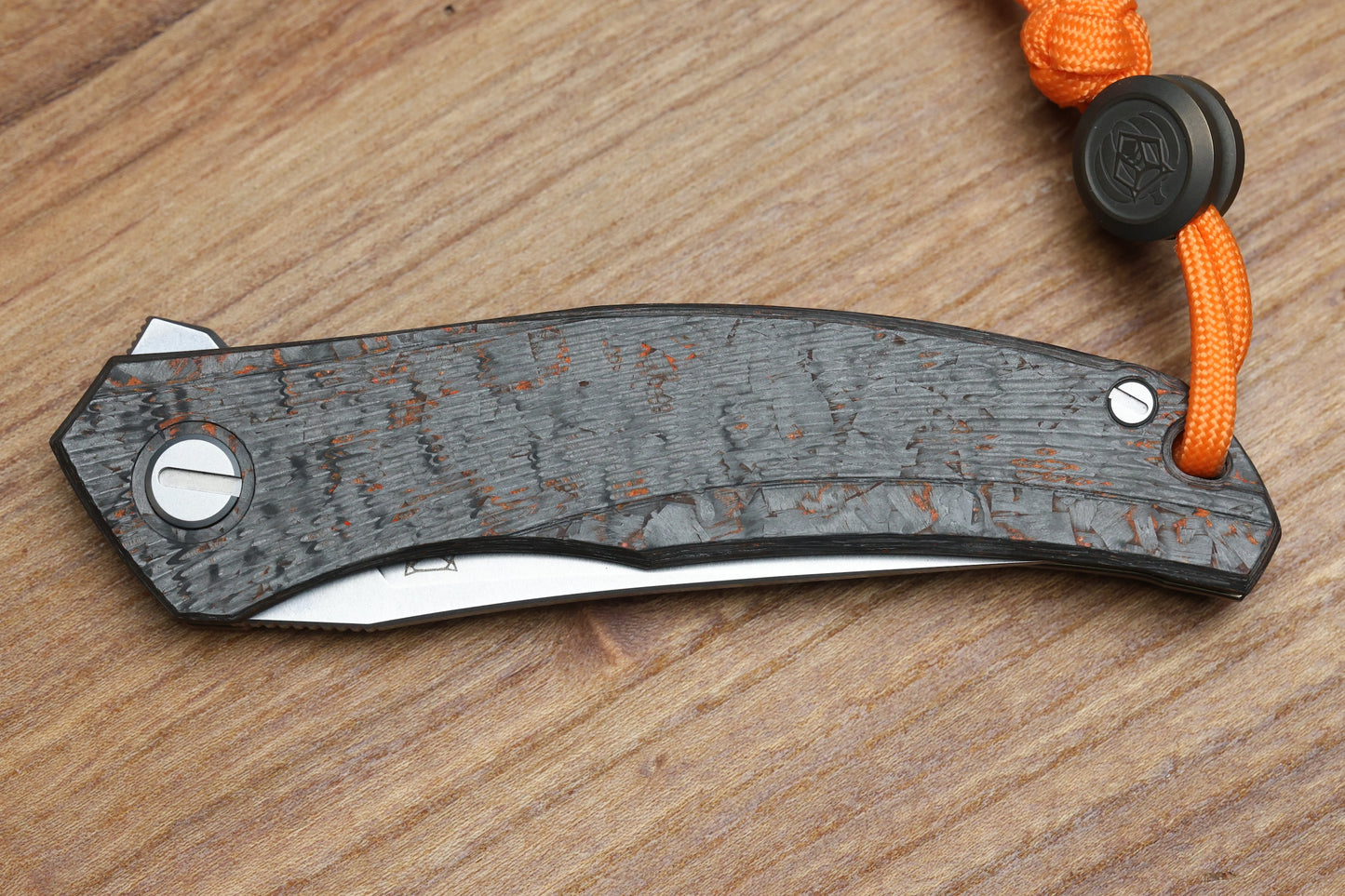 SHIROGOROV KNIVES QUANTIUM HALLOWEEN EDITION - CROMAX PM BLADE - TITANIUM/"HALLOWEEN" TECHNOCARBO W/ LUMINOFOR HANDLE - MRBS