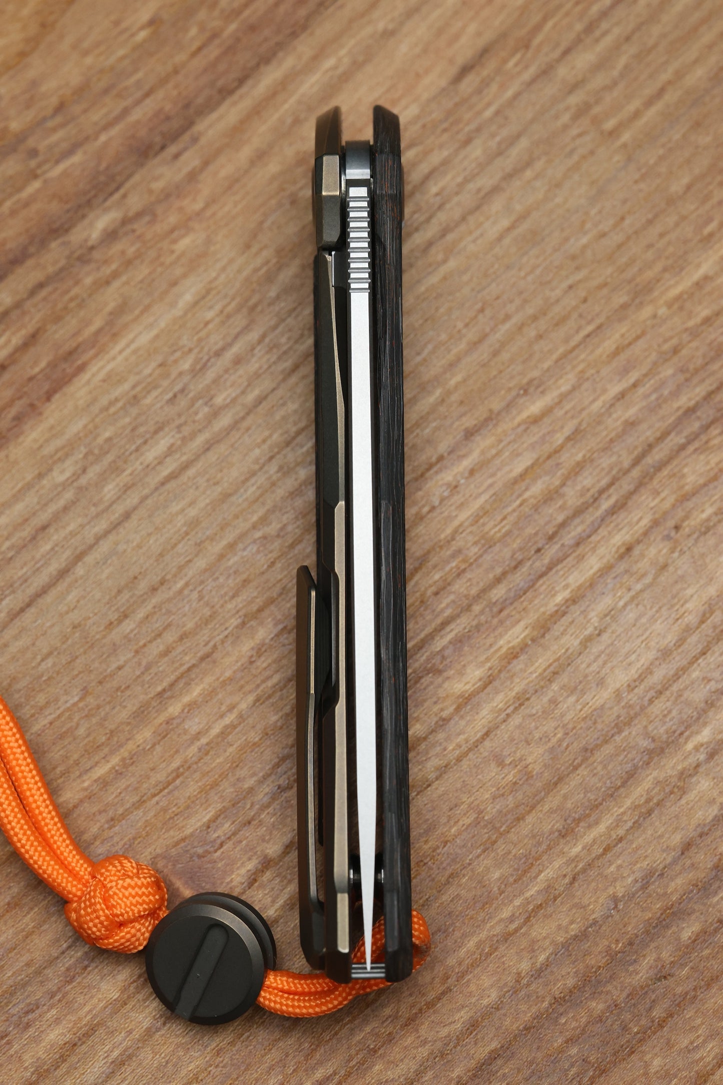 SHIROGOROV KNIVES QUANTIUM HALLOWEEN EDITION - CROMAX PM BLADE - TITANIUM/"HALLOWEEN" TECHNOCARBO W/ LUMINOFOR HANDLE - MRBS