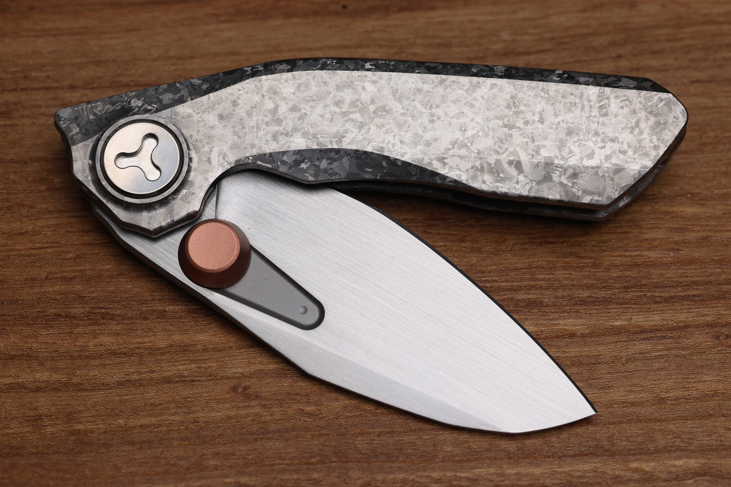 REATE KNIVES VK-FROK CRYSTAL TITANIUM HANDLE W/ HAND RUBBED ELMAX