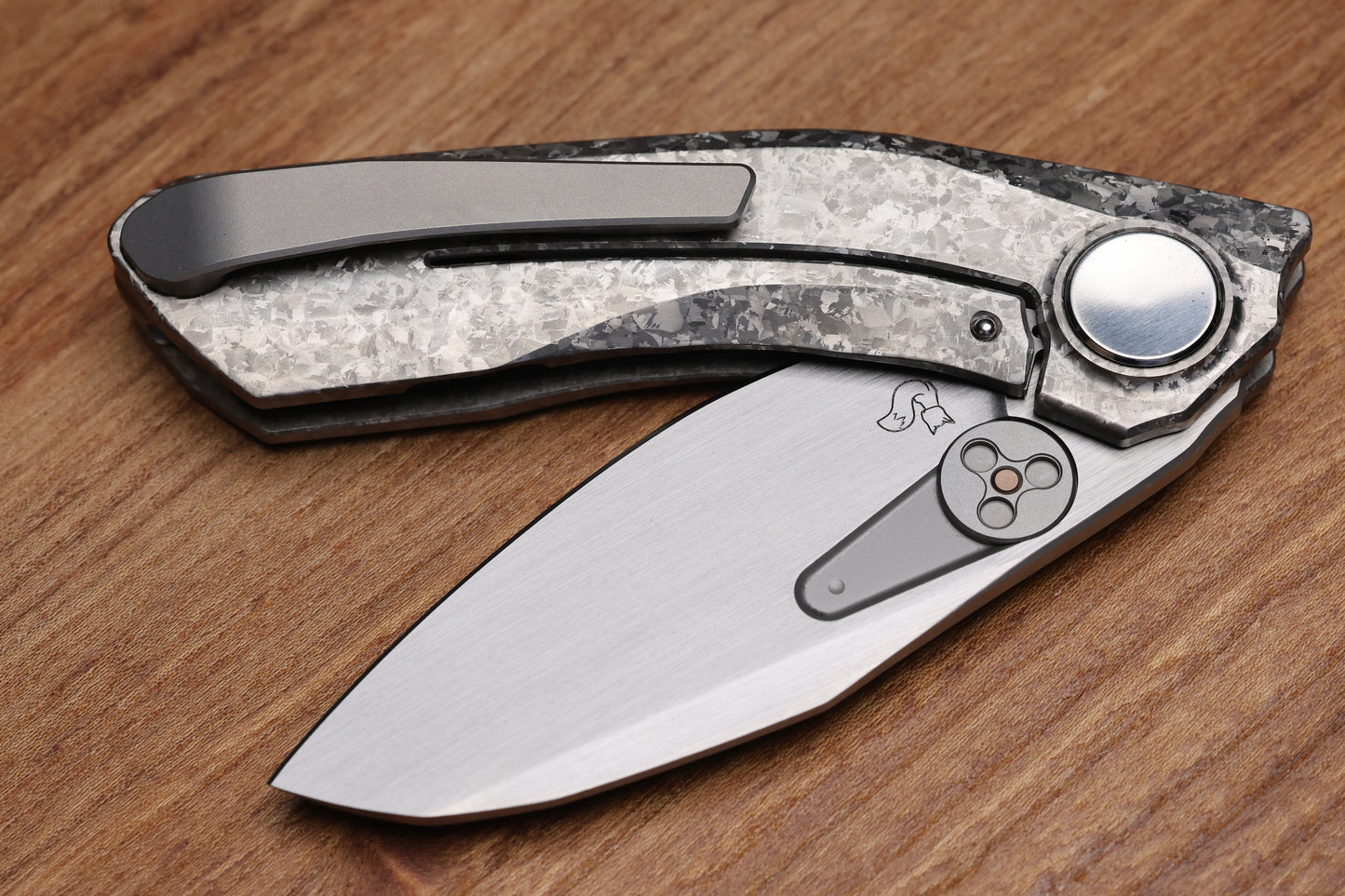 REATE KNIVES VK-FROK CRYSTAL TITANIUM HANDLE W/ HAND RUBBED ELMAX