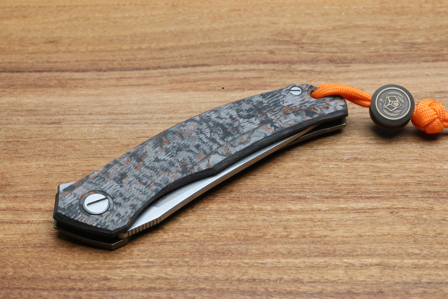 SHIROGOROV KNIVES QUANTIUM HALLOWEEN EDITION - CROMAX PM BLADE - TITANIUM/"HALLOWEEN" TECHNOCARBO W/ LUMINOFOR HANDLE - MRBS