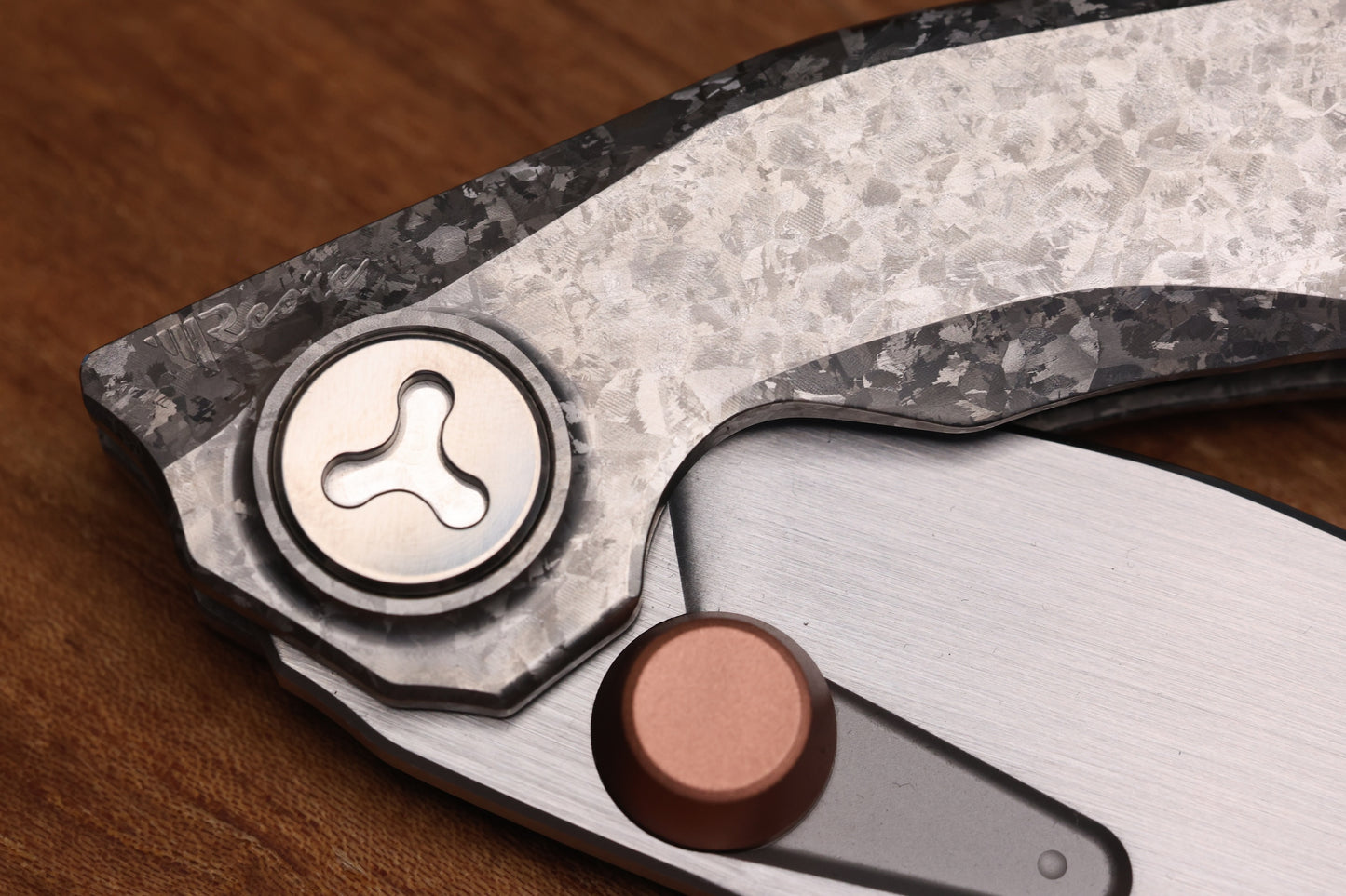 REATE KNIVES VK-FROK CRYSTAL TITANIUM HANDLE W/ HAND RUBBED ELMAX
