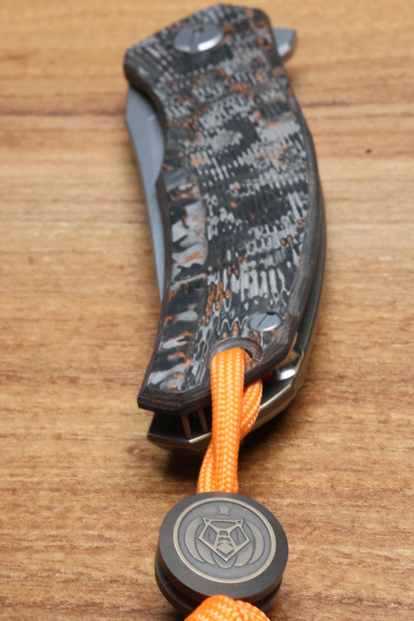 SHIROGOROV KNIVES QUANTIUM HALLOWEEN EDITION - CROMAX PM BLADE - TITANIUM/"HALLOWEEN" TECHNOCARBO W/ LUMINOFOR HANDLE - MRBS