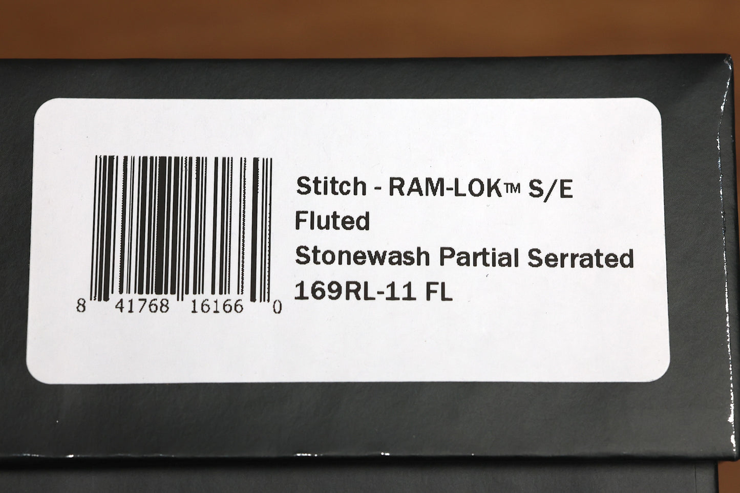 MICROTECH KNIVES MANUAL STITCH RAM LOK FLUTED BLACK ALUMINUM & PARTIAL SERRATED M390MK 169RL-11FL