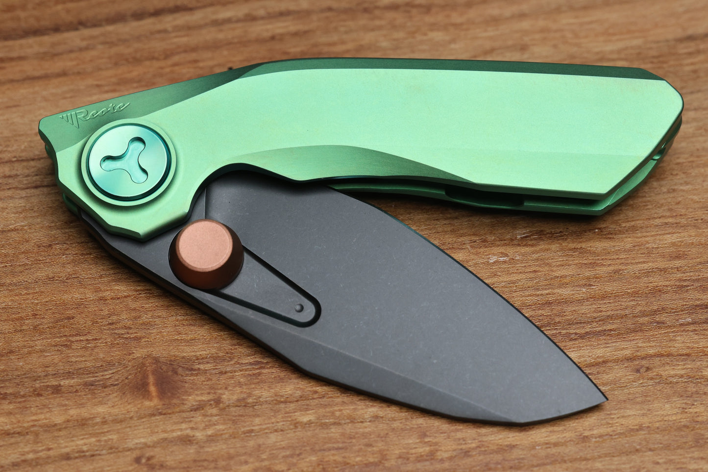REATE KNIVES VK-FROK GREEN TITANIUM HANDLE DLC ELMAX BLADE