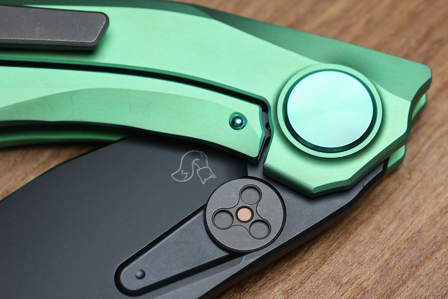 REATE KNIVES VK-FROK GREEN TITANIUM HANDLE DLC ELMAX BLADE