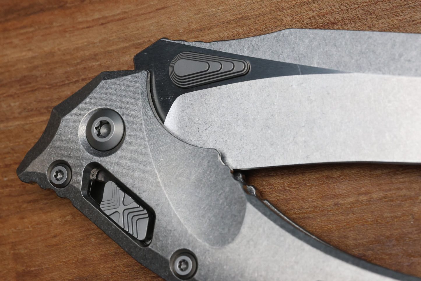 MICROTECH KNIVES "MARFIONE SELECT" AMPHIBIAN - RAM-LOK STONEWASH FINISH SLAB SIDE TITANIUM W/ BRONZE TITANIUM ACCENT 137RL-10MS1