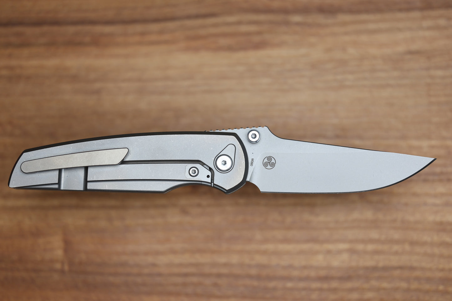 CHAVES KNIVES JAKE MCCOY DISCIPLE STREET STONEWASH TITANIUM INTEGRAL HANDLE & STONEWASH M390