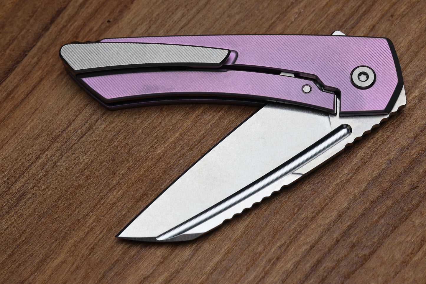 MACHINEWISE MOJAVE #602 - PEARL FINISH TITANIUM HANDLE S90V BLADE