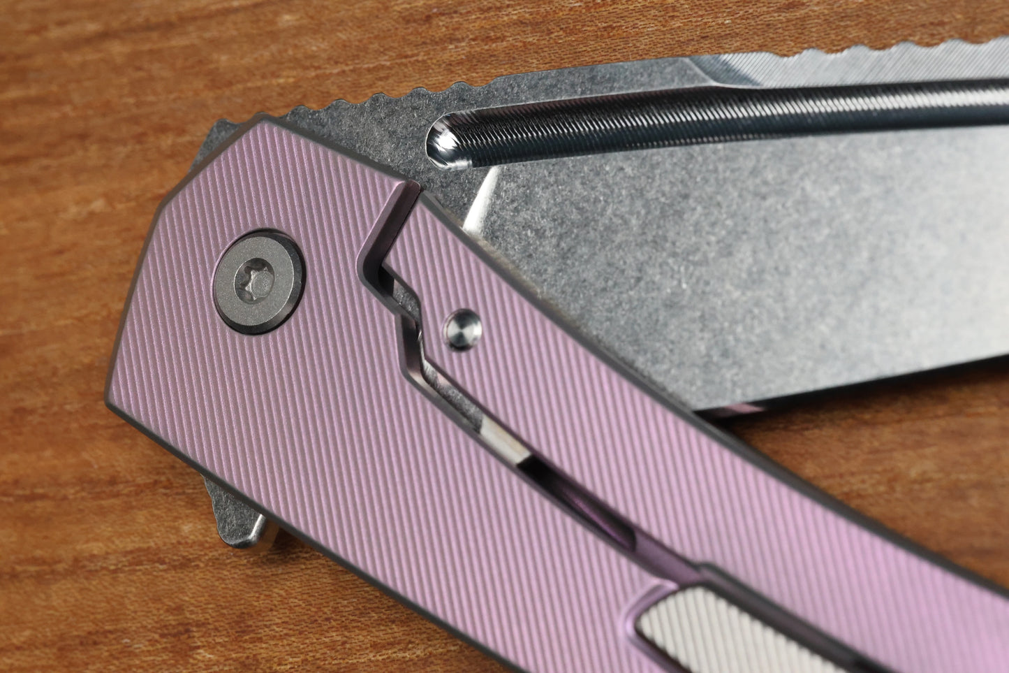 MACHINEWISE MOJAVE #602 - PEARL FINISH TITANIUM HANDLE S90V BLADE
