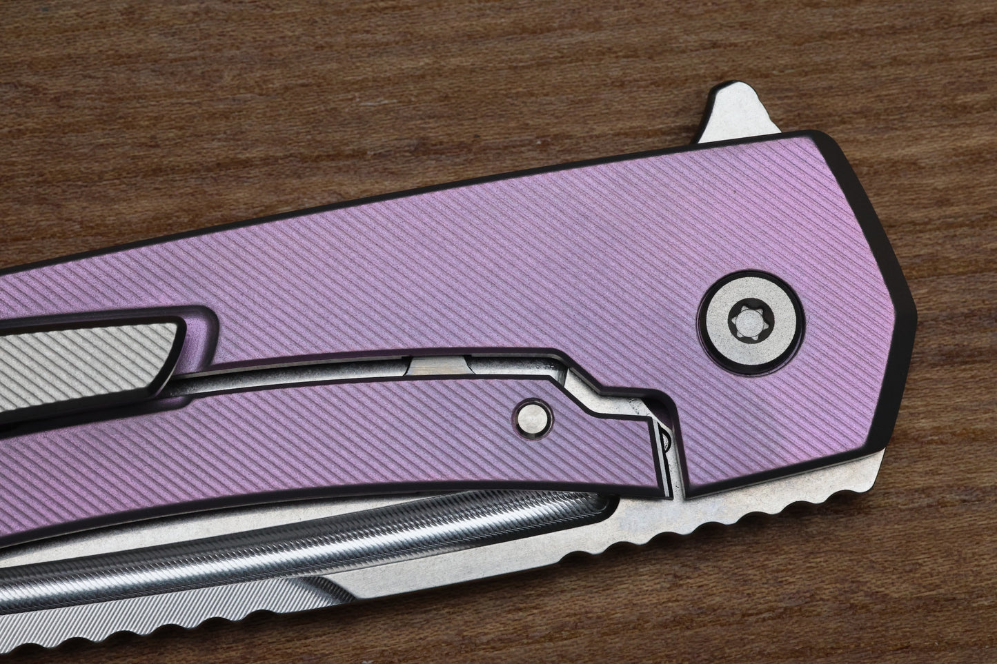 MACHINEWISE MOJAVE #602 - PEARL FINISH TITANIUM HANDLE S90V BLADE
