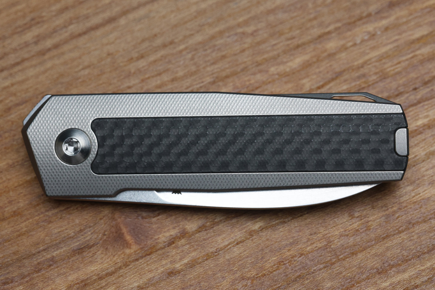 ANSO OF DENMARK ARN - GREY/SATIN - TITANIUM HANDLE - CARBON FIBER INLAYS - RWL34 BLADE - #65