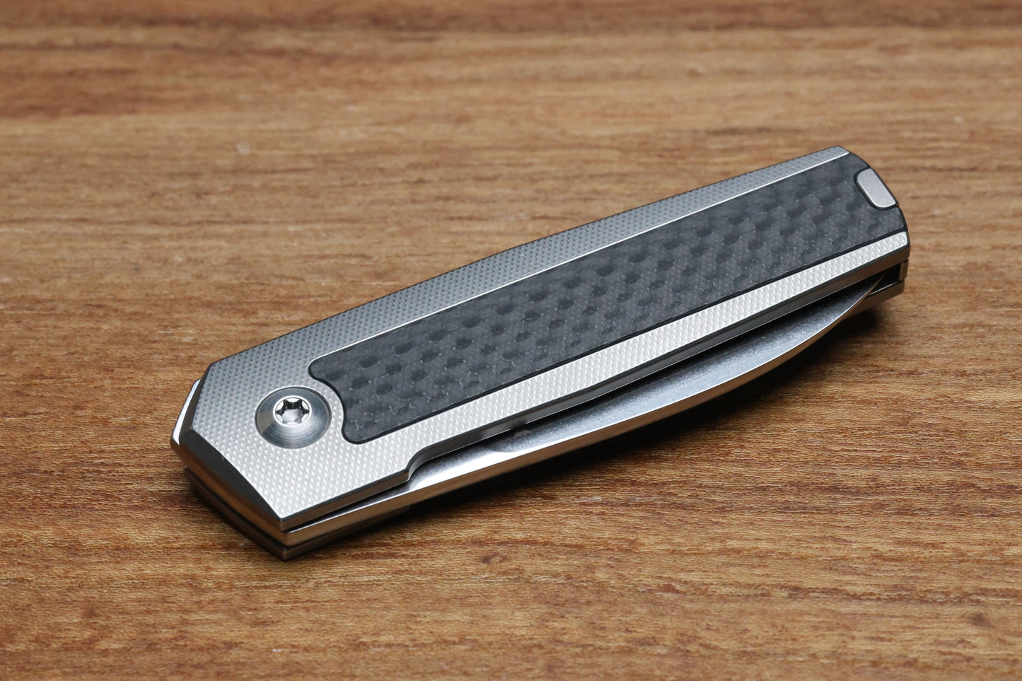 ANSO OF DENMARK ARN - GREY/SATIN - TITANIUM HANDLE - CARBON FIBER INLAYS - RWL34 BLADE - #65