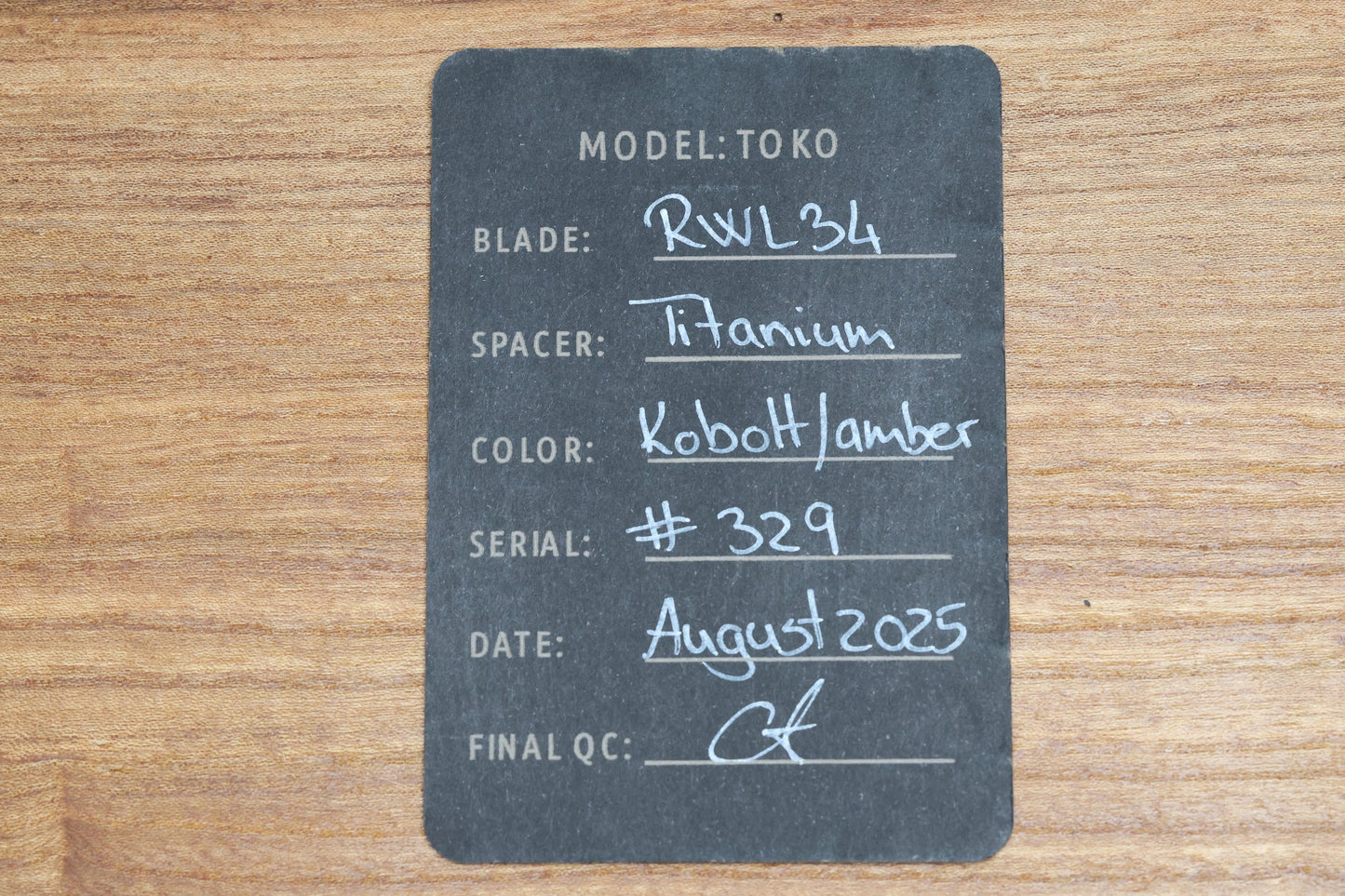 ANSO OF DENMARK TOKO - KOBOLT/AMBER TITANIUM HANDLE - RWL34 BLADE