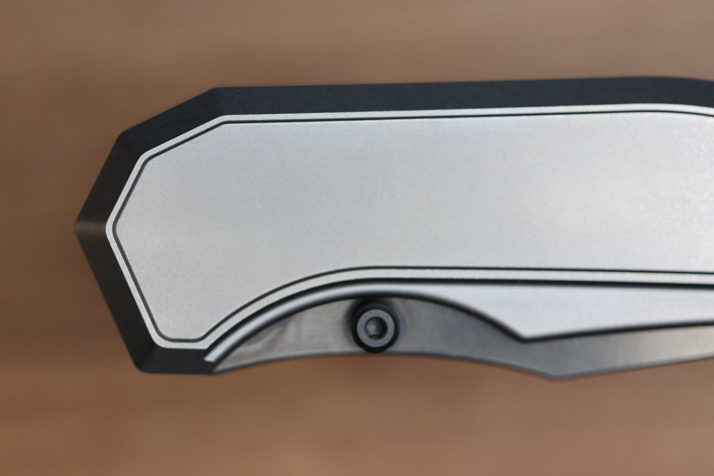 CHAVES KNIVES JAKE MCCOY OMEGA STREET BRIGHT STONEWASH TITANIUM INTEGRAL HANDLE & BRIGHT STONEWASH DLC M390