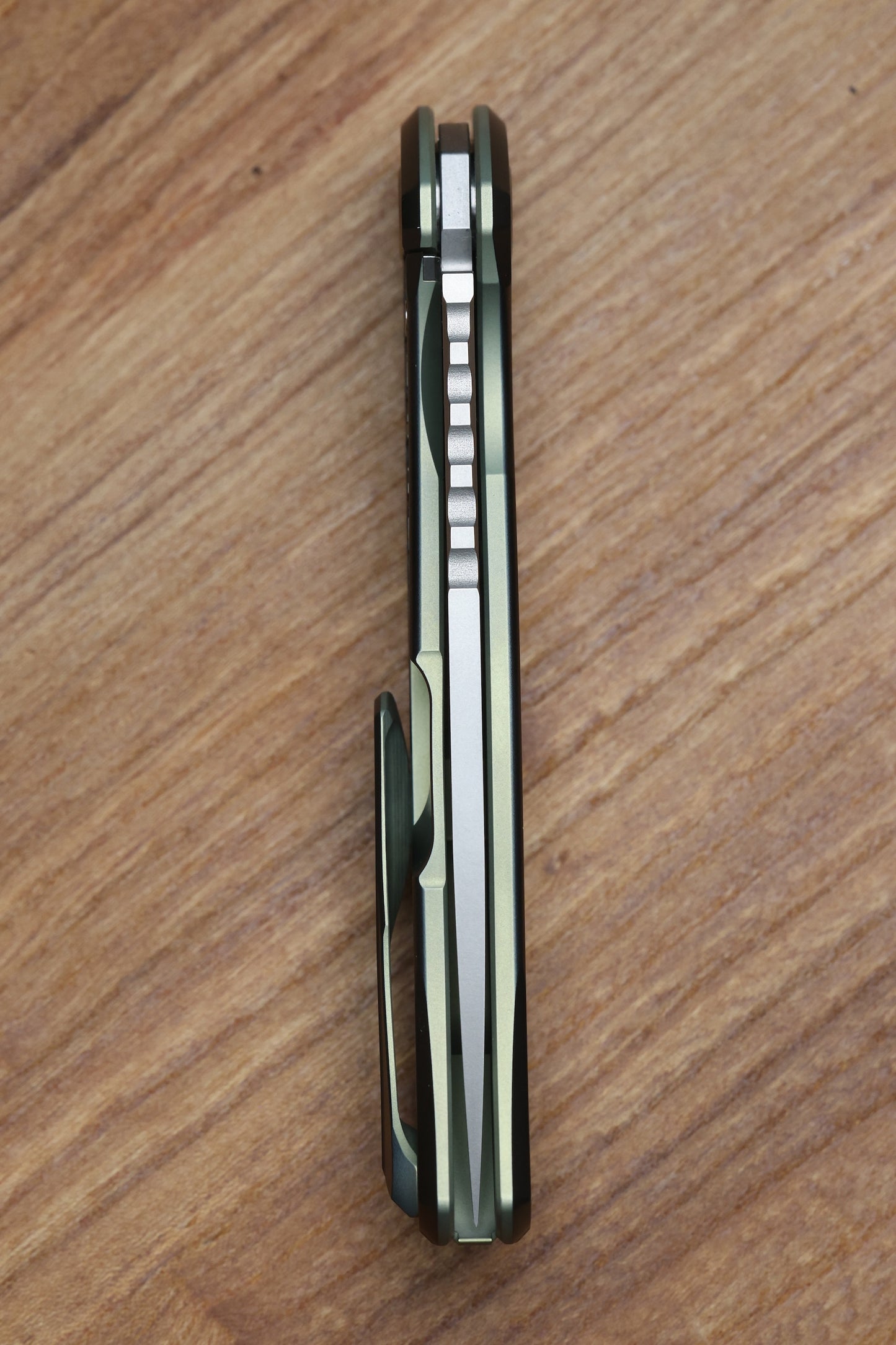 SHIROGOROV KNIVES / TI2 DESIGN COLLABORATION BLACK HULA "BRONZE PIXELATED FLOWER" F95 - M390 BLADE - TITANIUM HANDLE - MRBS