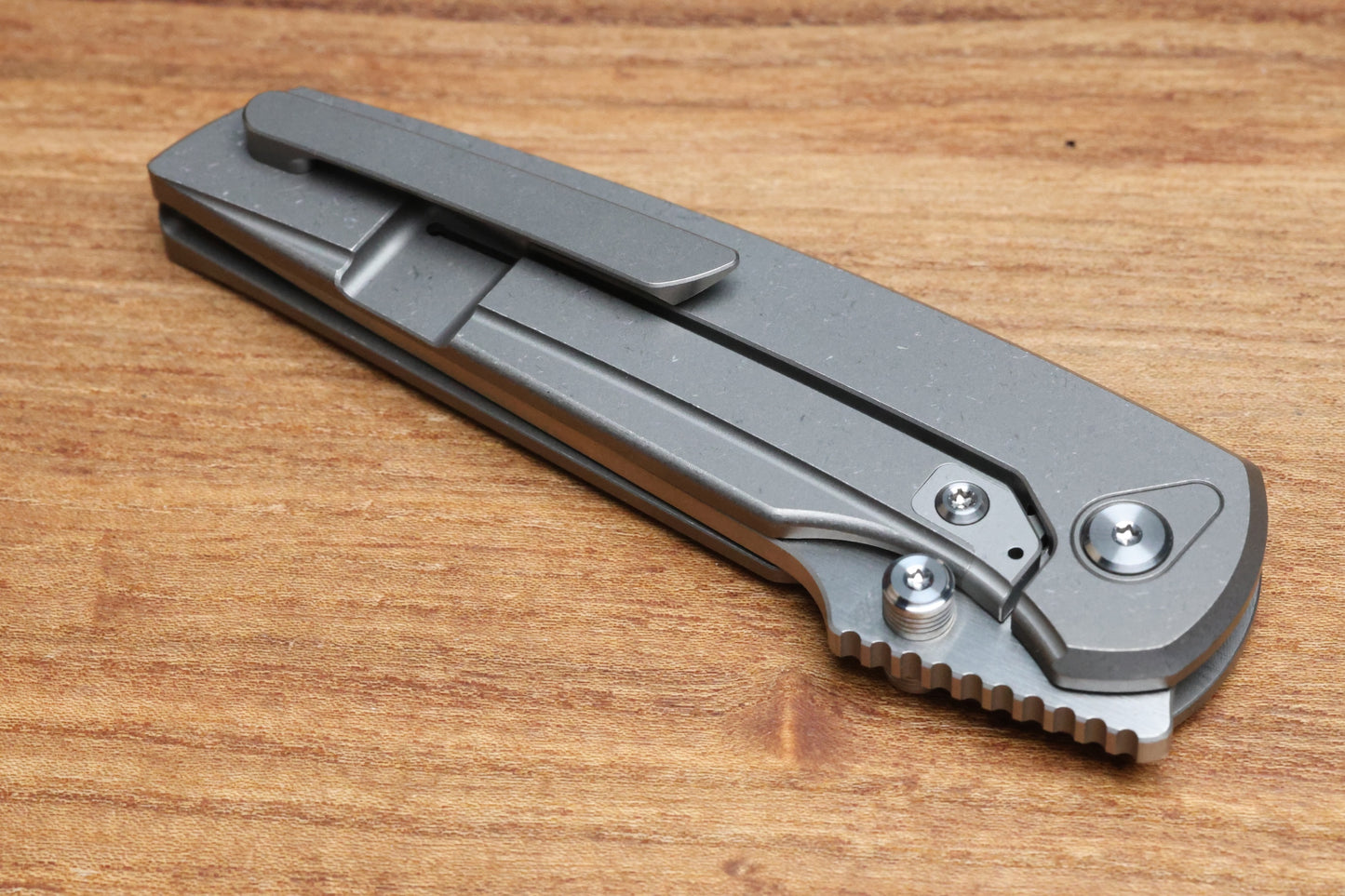 CHAVES KNIVES JAKE MCCOY DISCIPLE STREET STONEWASH TITANIUM INTEGRAL HANDLE & BELT FINISH M390
