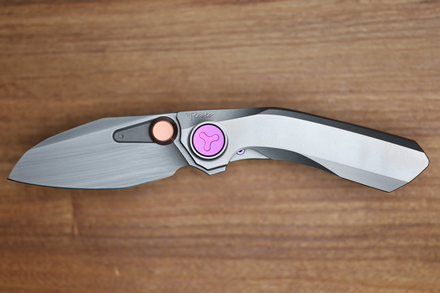 REATE KNIVES VK-FROK WIRE WHEEL TITANIUM HANDLE W/ HAND RUBBED ACID WASH ELMAX