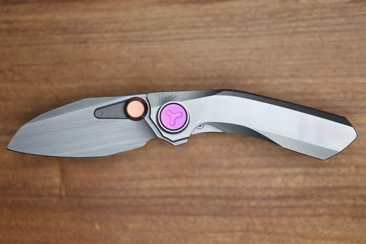 REATE KNIVES VK-FROK WIRE WHEEL TITANIUM HANDLE W/ HAND RUBBED ACID WASH ELMAX